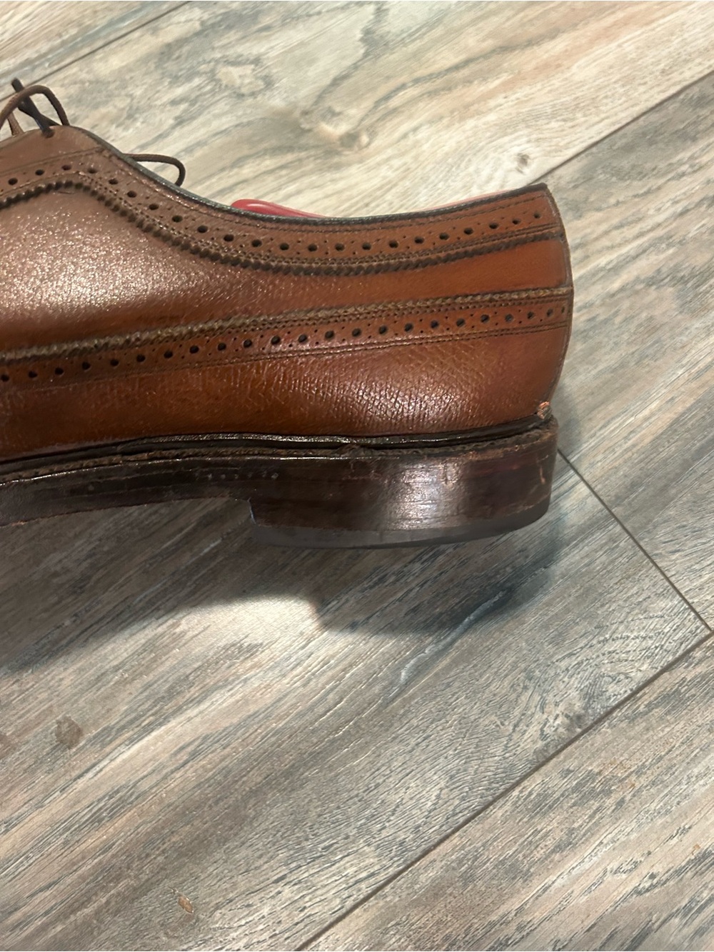 Florsheim Imperial 93602 Wingtip Shoes Men’s 11.5 D Brown Pebble Grain - Picture 10 of 13